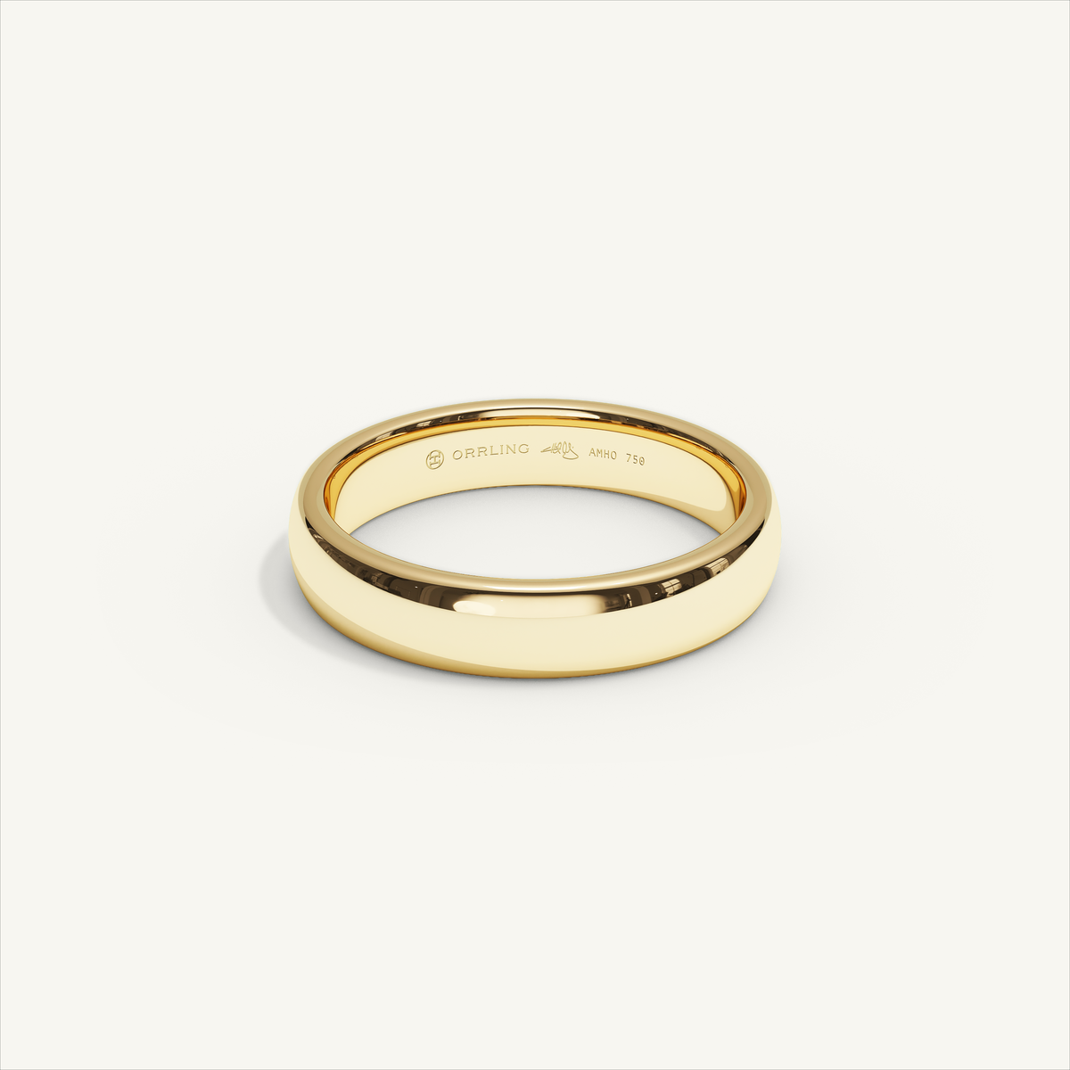 ARCADIA 4 mm — 18K yellow gold plain wedding band, product view 0