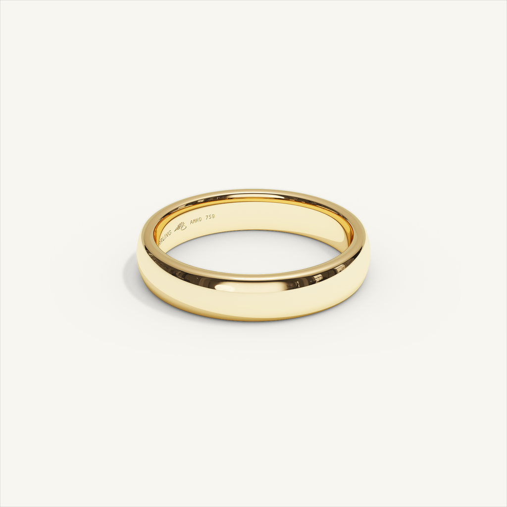 ARCADIA 4 mm — 18K yellow gold plain wedding band, product view 1