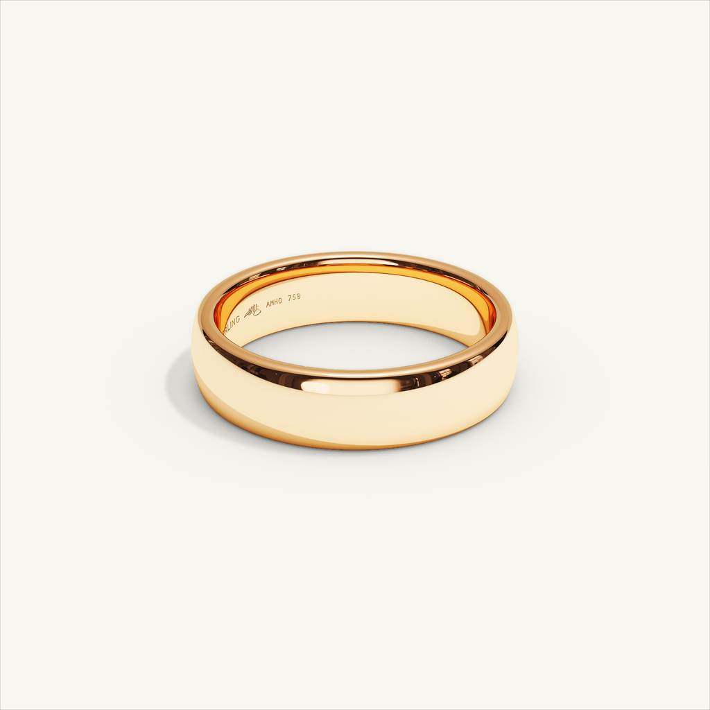 ARCADIA 5 mm — 18K rose gold plain wedding band, product view 1