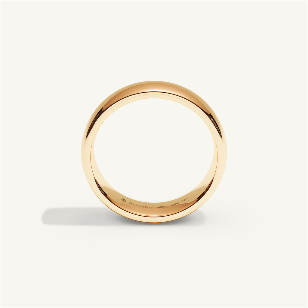 ARCADIA 5 mm — 18K rose gold plain wedding band, product view 2