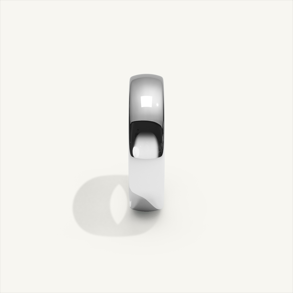 ARCADIA 5 mm — 18K white gold plain wedding band, product view 3