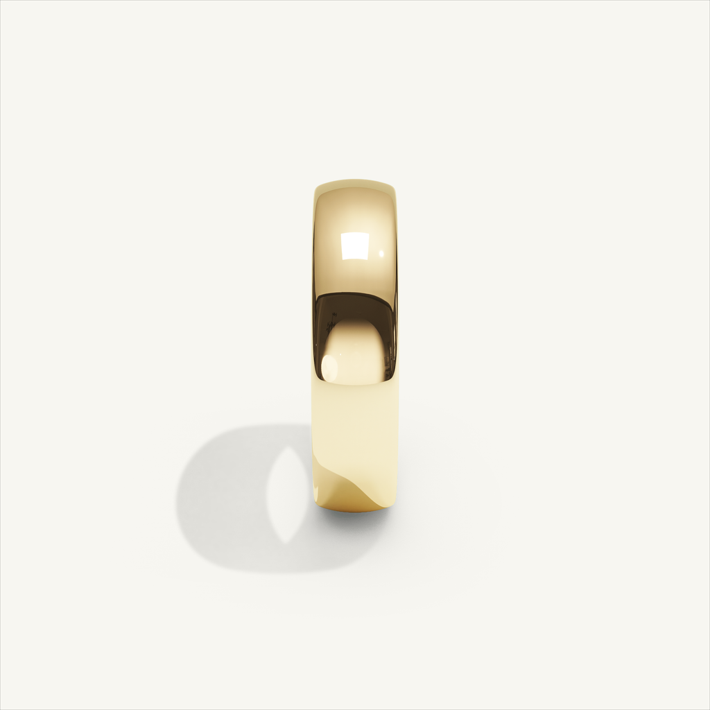 ARCADIA 5 mm — 18K yellow gold plain wedding band, product view 3