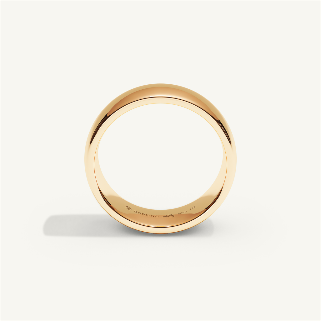 ARCADIA 6 mm — 18K rose gold plain wedding band, product view 2