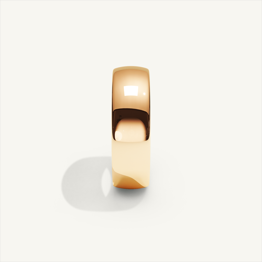 ARCADIA 6 mm — 18K rose gold plain wedding band, product view 3