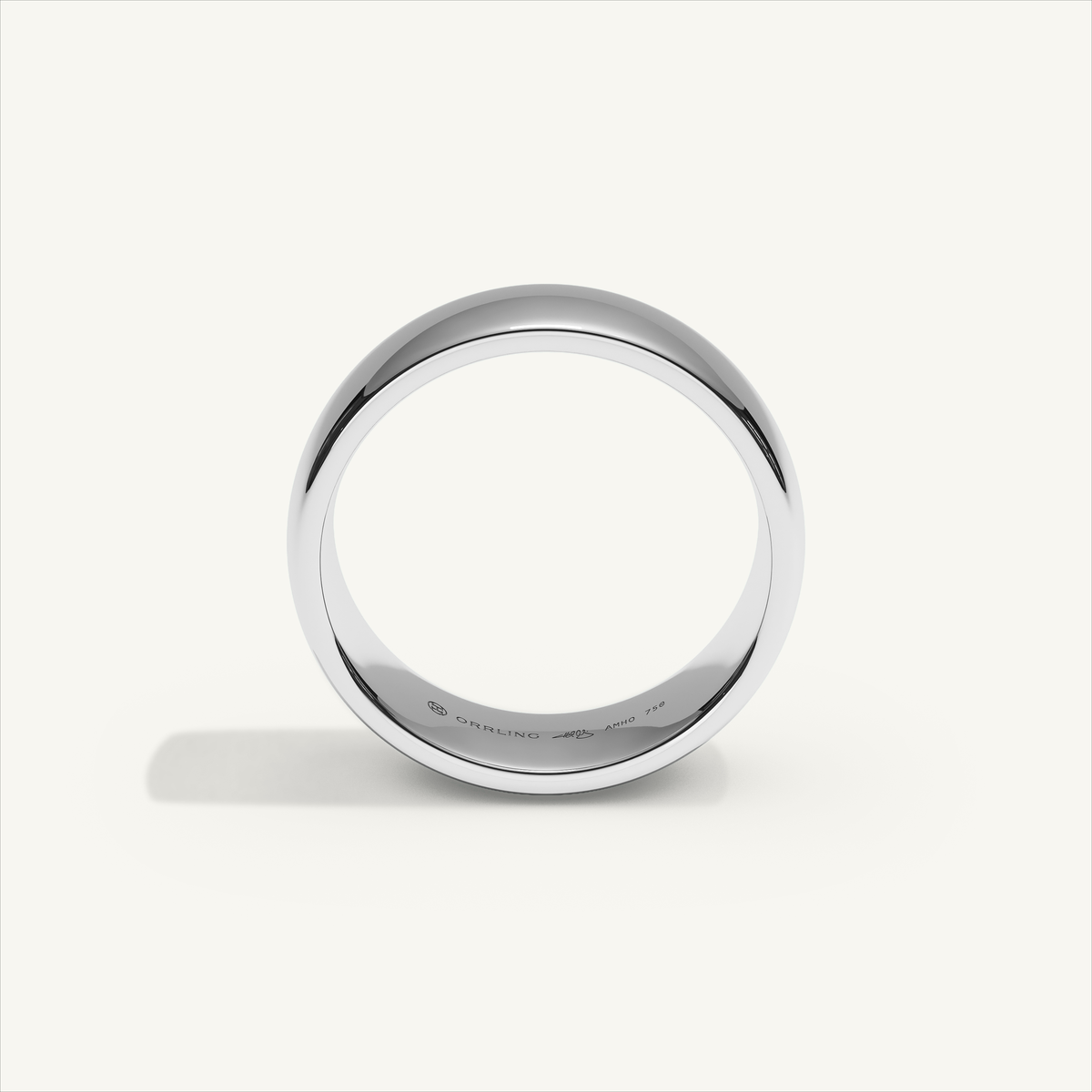 ARCADIA 6 mm — 18K white gold plain wedding band, product view 2
