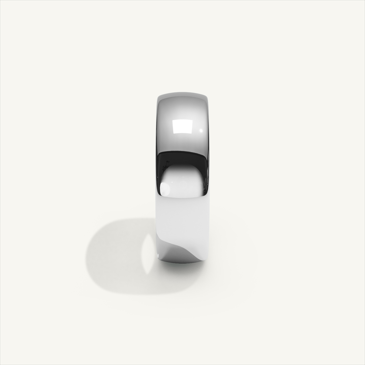 ARCADIA 6 mm — 18K white gold plain wedding band, product view 3