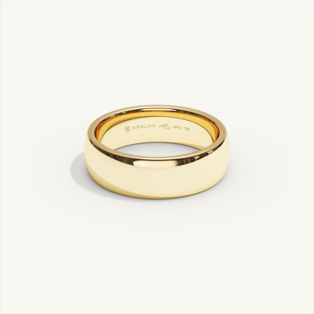 ARCADIA 6 mm — 18K yellow gold plain wedding band, product view 0