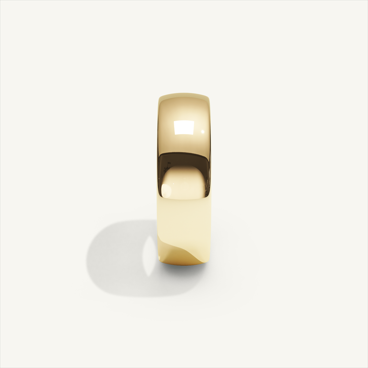 ARCADIA 6 mm — 18K yellow gold plain wedding band, product view 3