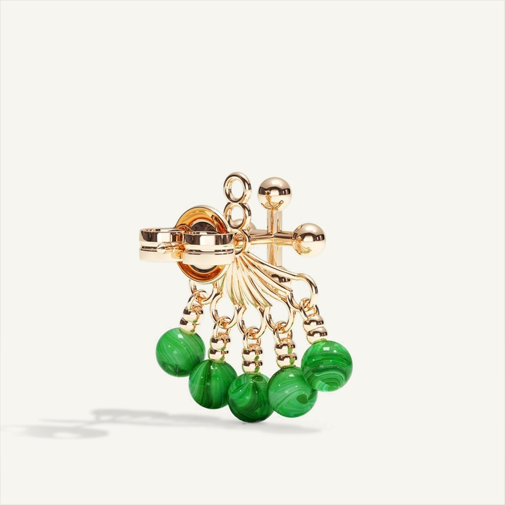 Barbelle Backdrop Ear Studs – Malachite – view-1