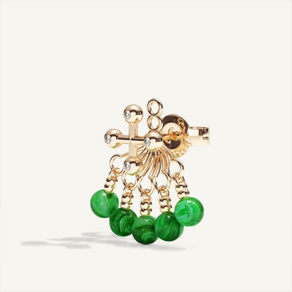 Barbelle Backdrop Ear Studs – Malachite – view-3
