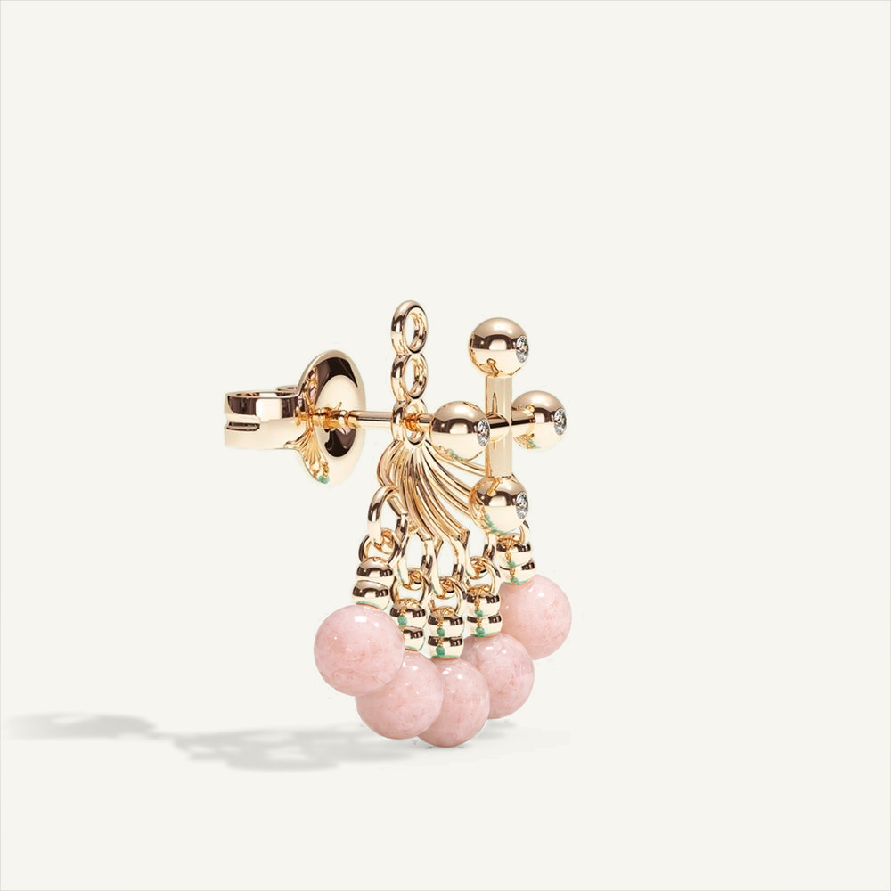 Barbelle Backdrop Ear Studs – Pink Opal – view-2