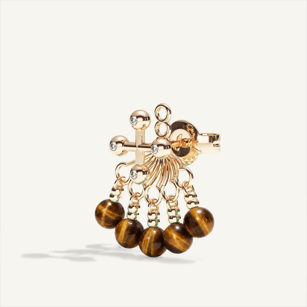 Barbelle Backdrop Ear Studs – Tiger Eye – view-3