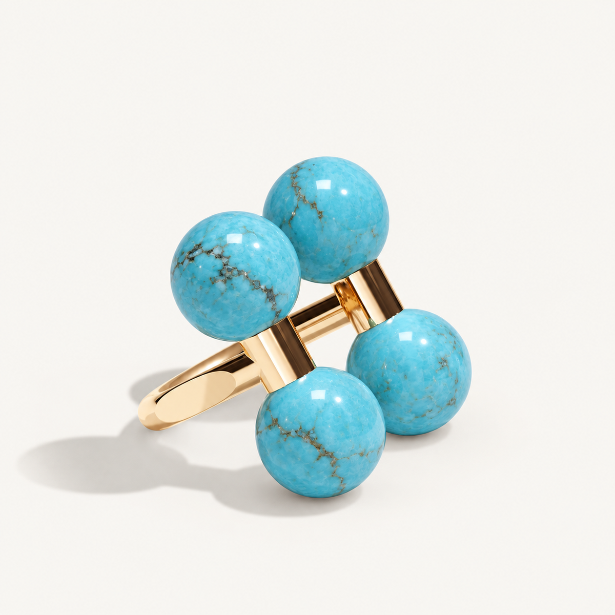 Barbelle Couple Ring – turquoise – 18K rose gold