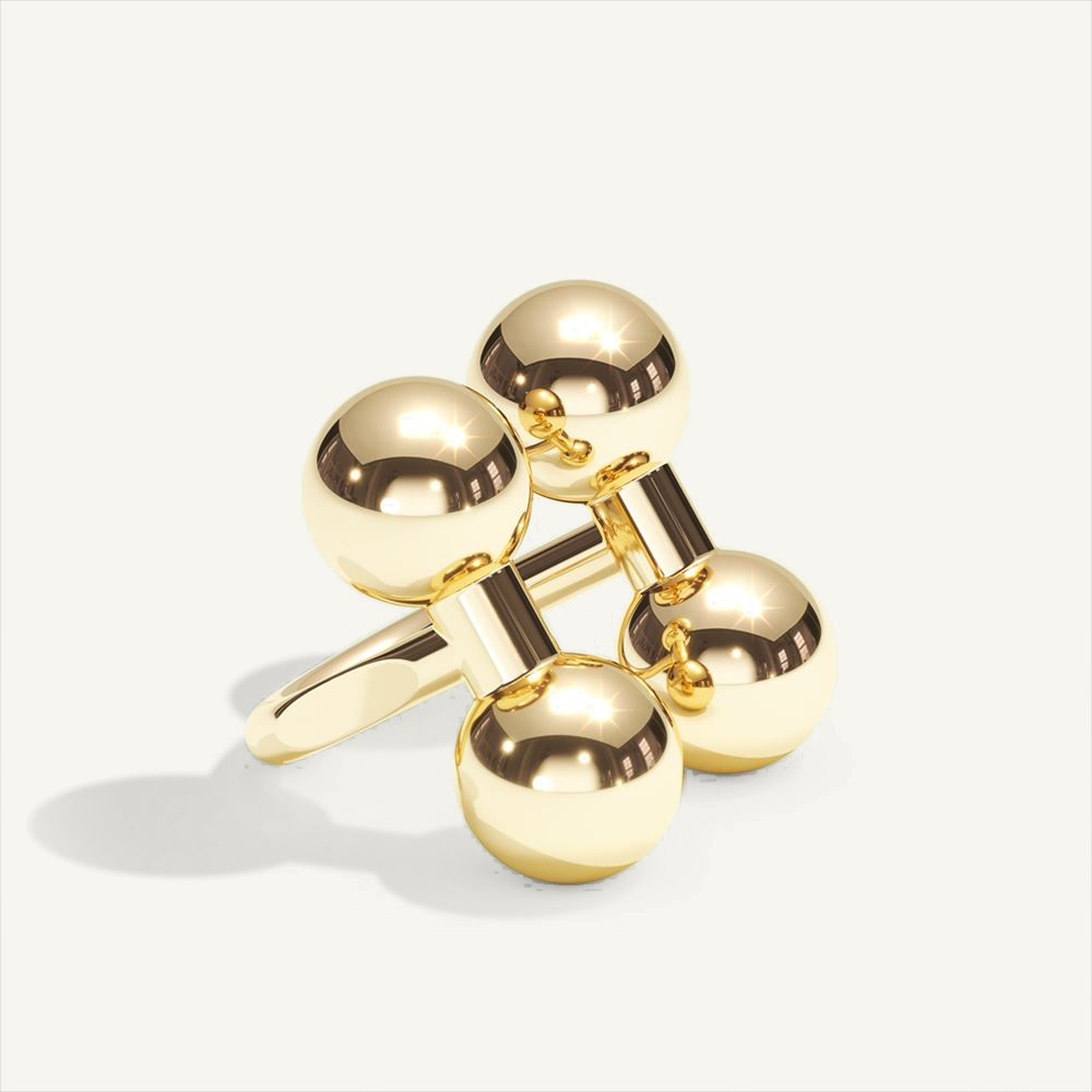 Barbelle Dou – yellow gold – view 1