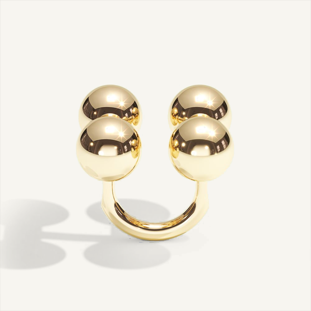 Barbelle Dou – yellow gold – view 2