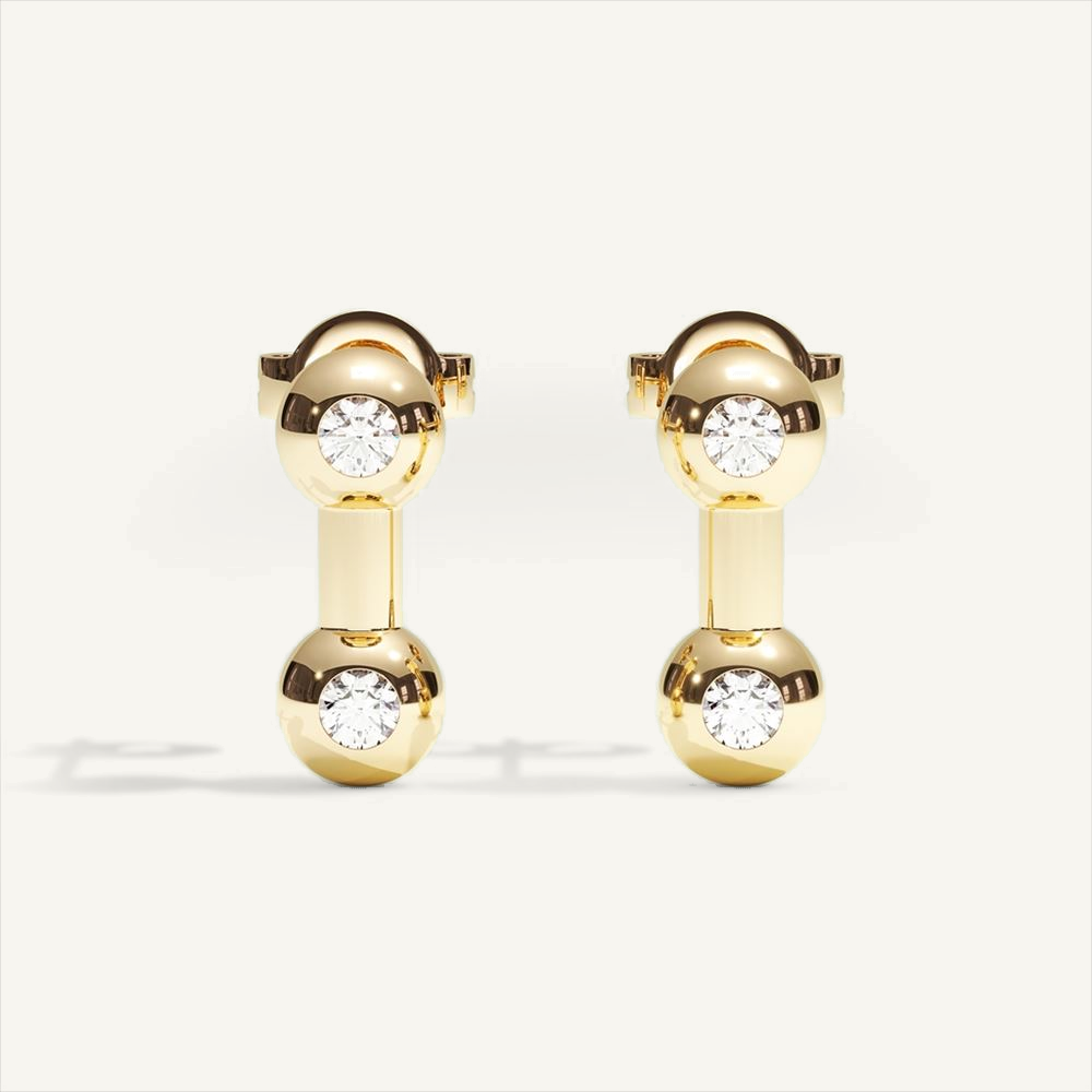 Barbelle Ear Pendant – yellow gold – view 0