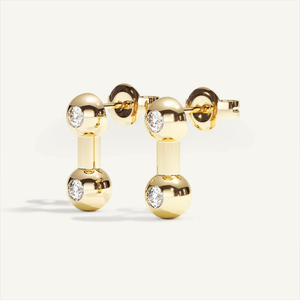 Barbelle Ear Pendant – yellow gold – view 2