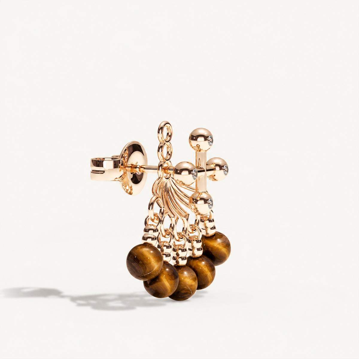 Barbelle Backdrop Ear Studs – Tiger Eye – view-2