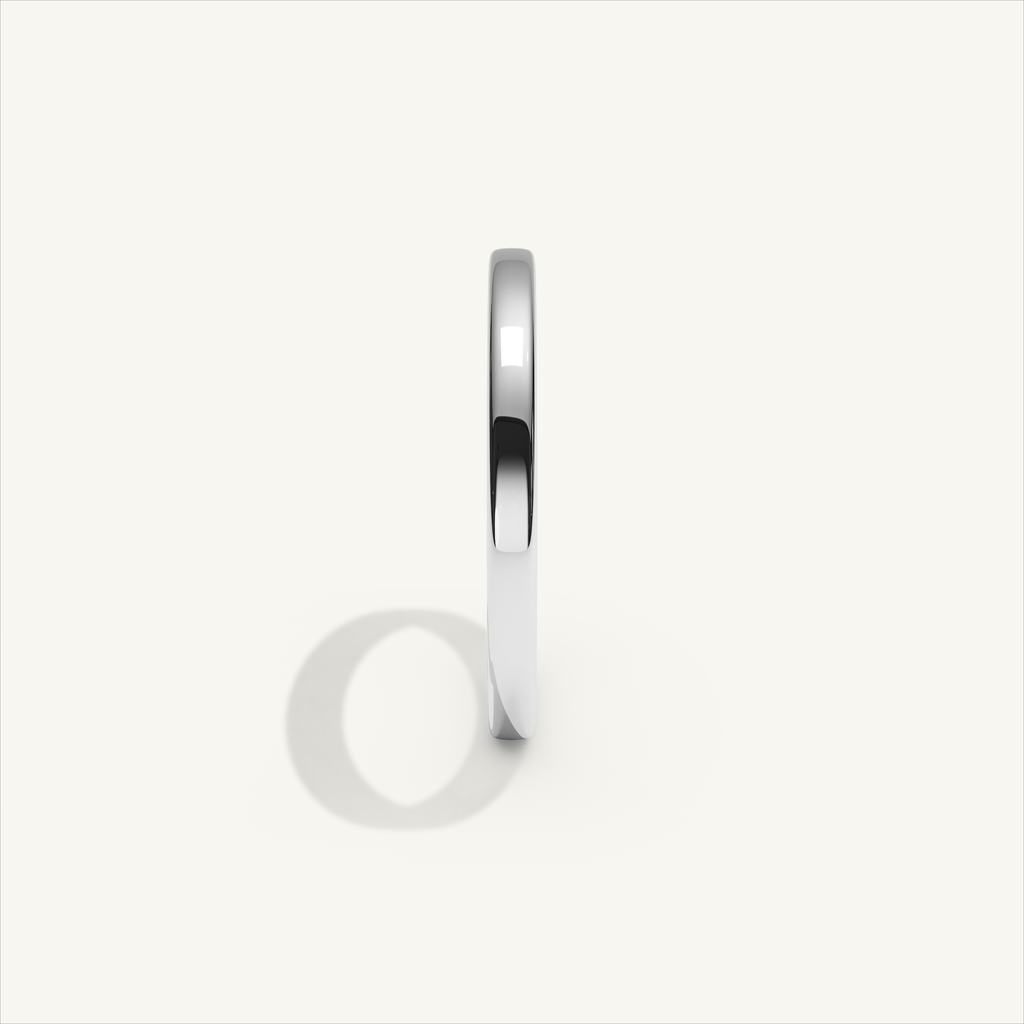 BASTION 2 mm — 18K white gold plain wedding band, product view 3
