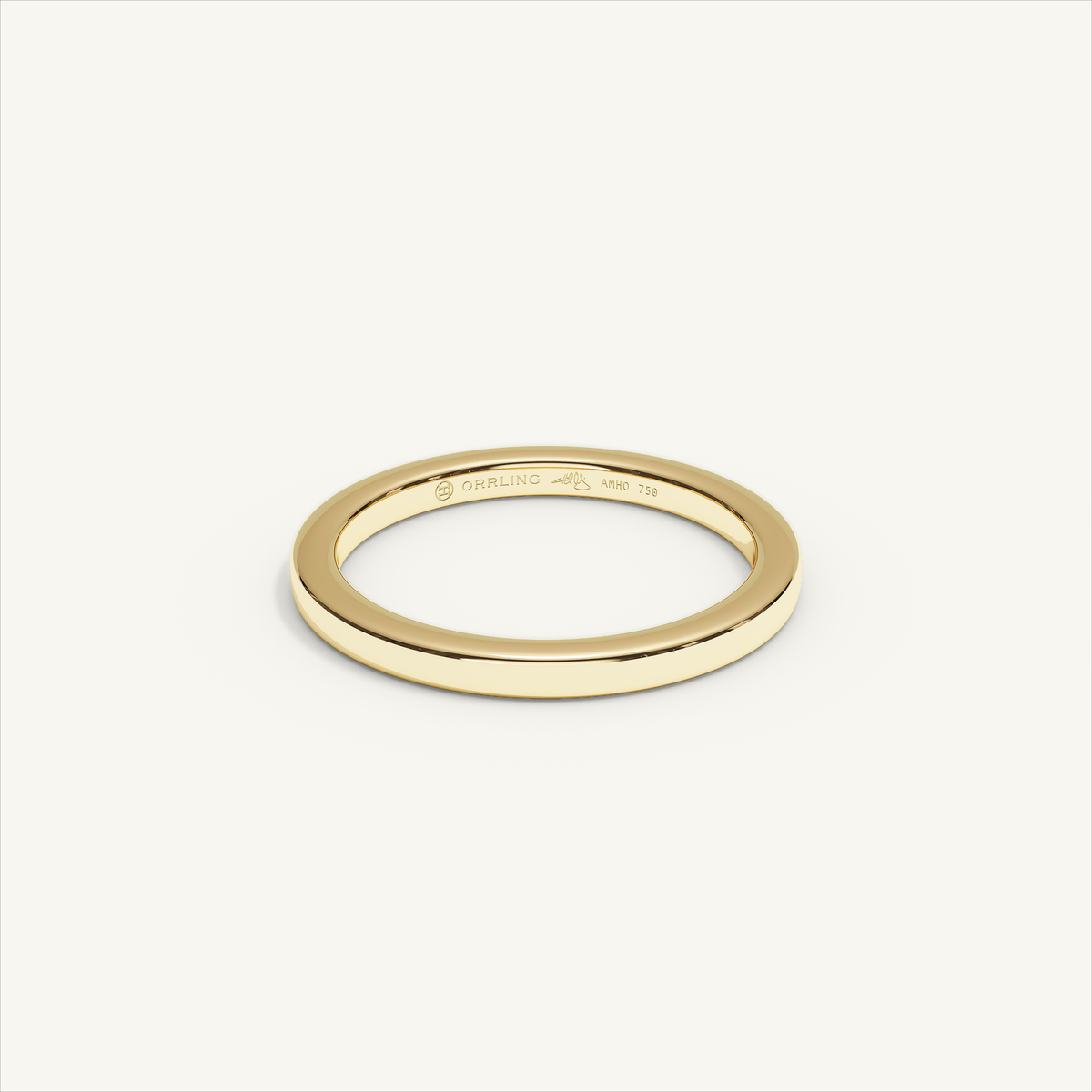 BASTION 2 mm — 18K yellow gold plain wedding band, product view 0