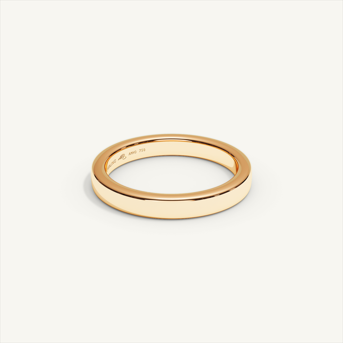 BASTION 3 mm Wedding Band in 18K Rose Gold – view 2