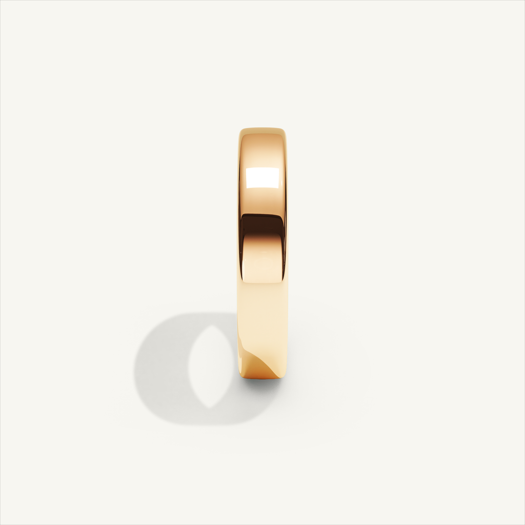 BASTION 4 mm — 18K rose gold plain wedding band, product view 3