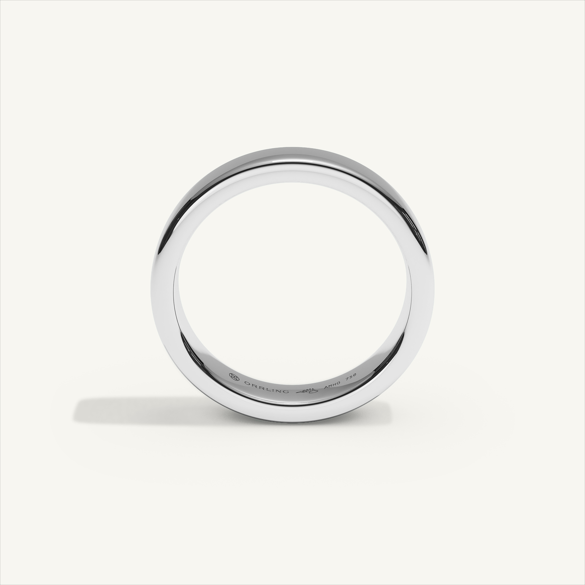 BASTION 4 mm — 18K white gold plain wedding band, product view 2