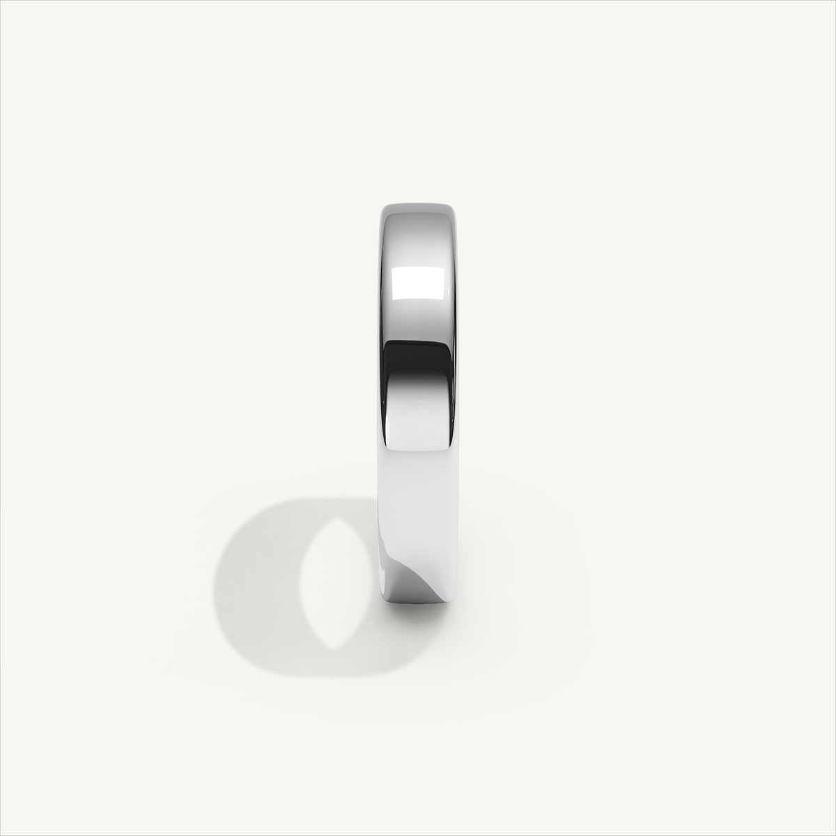 BASTION 4 mm — 18K white gold plain wedding band, product view 3