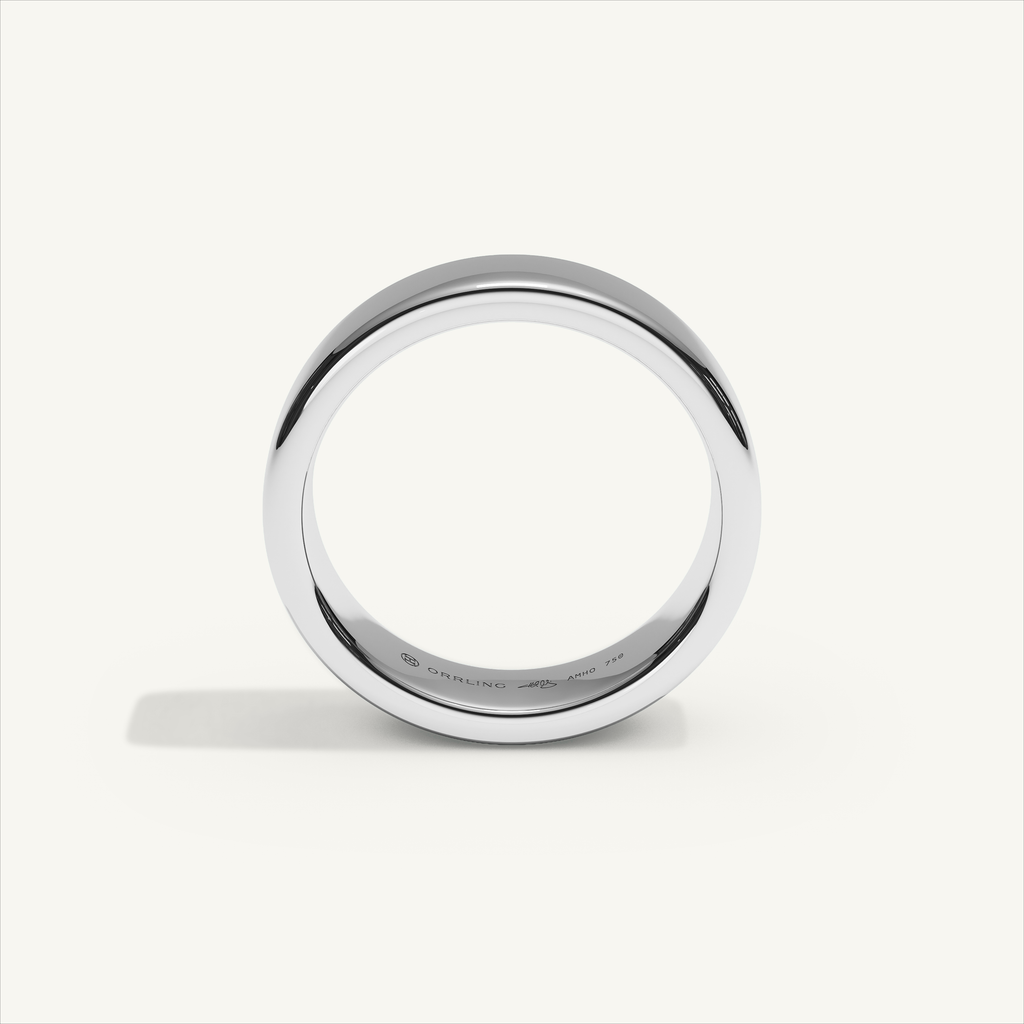 BASTION 5 mm — 18K white gold plain wedding band, product view 2