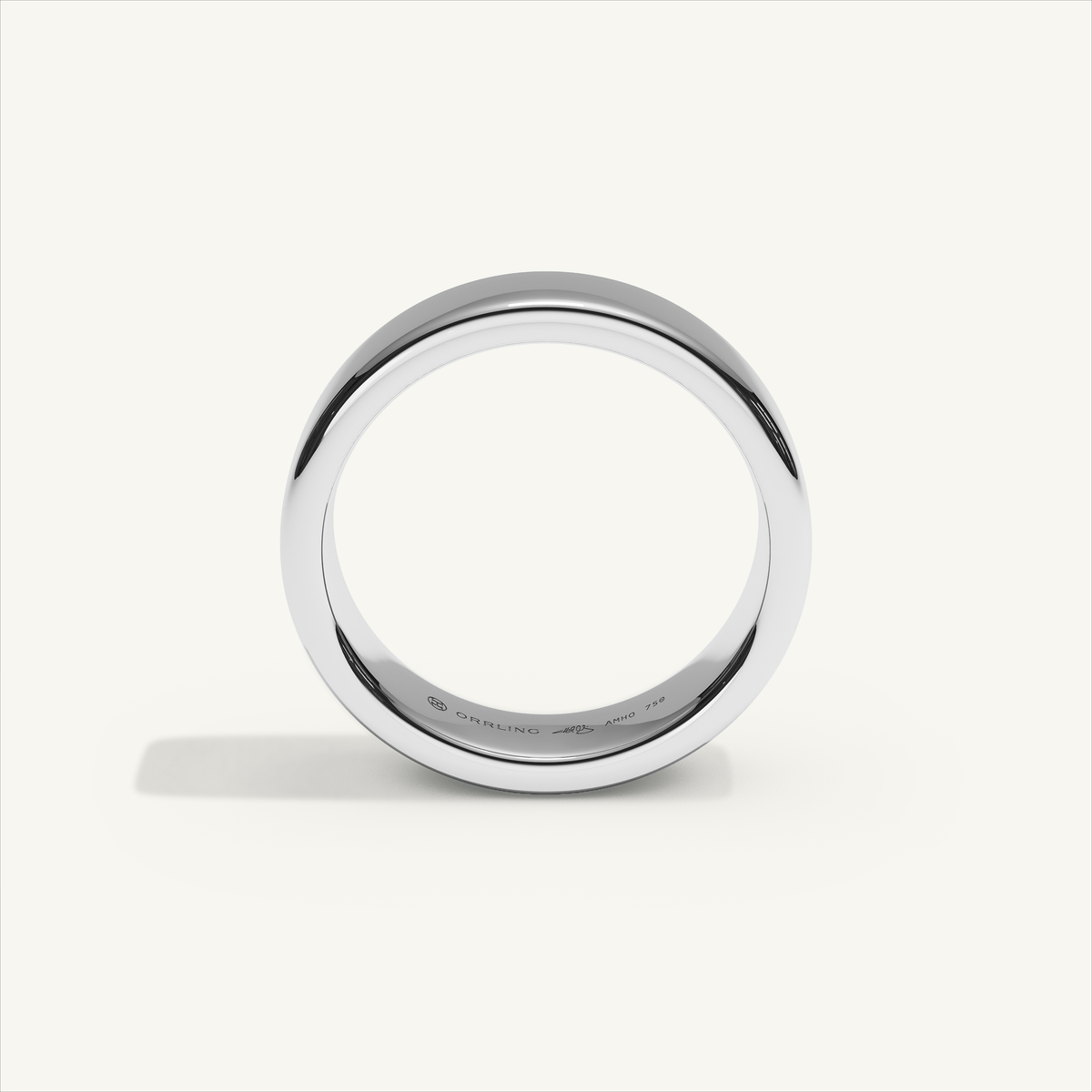 BASTION 5 mm — 18K white gold plain wedding band, product view 2