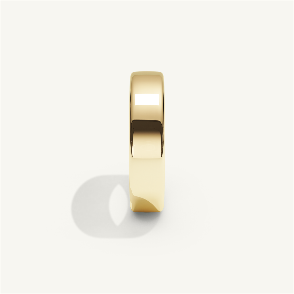 BASTION 5 mm — 18K yellow gold plain wedding band, product view 3