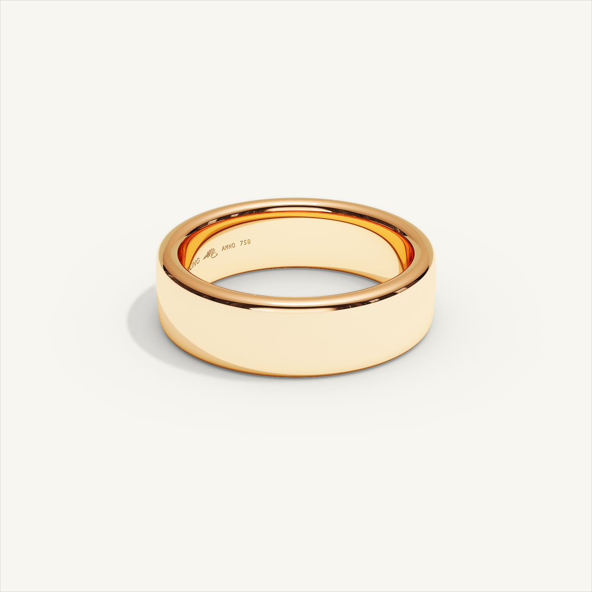 BASTION 6 mm — 18K rose gold plain wedding band, product view 1