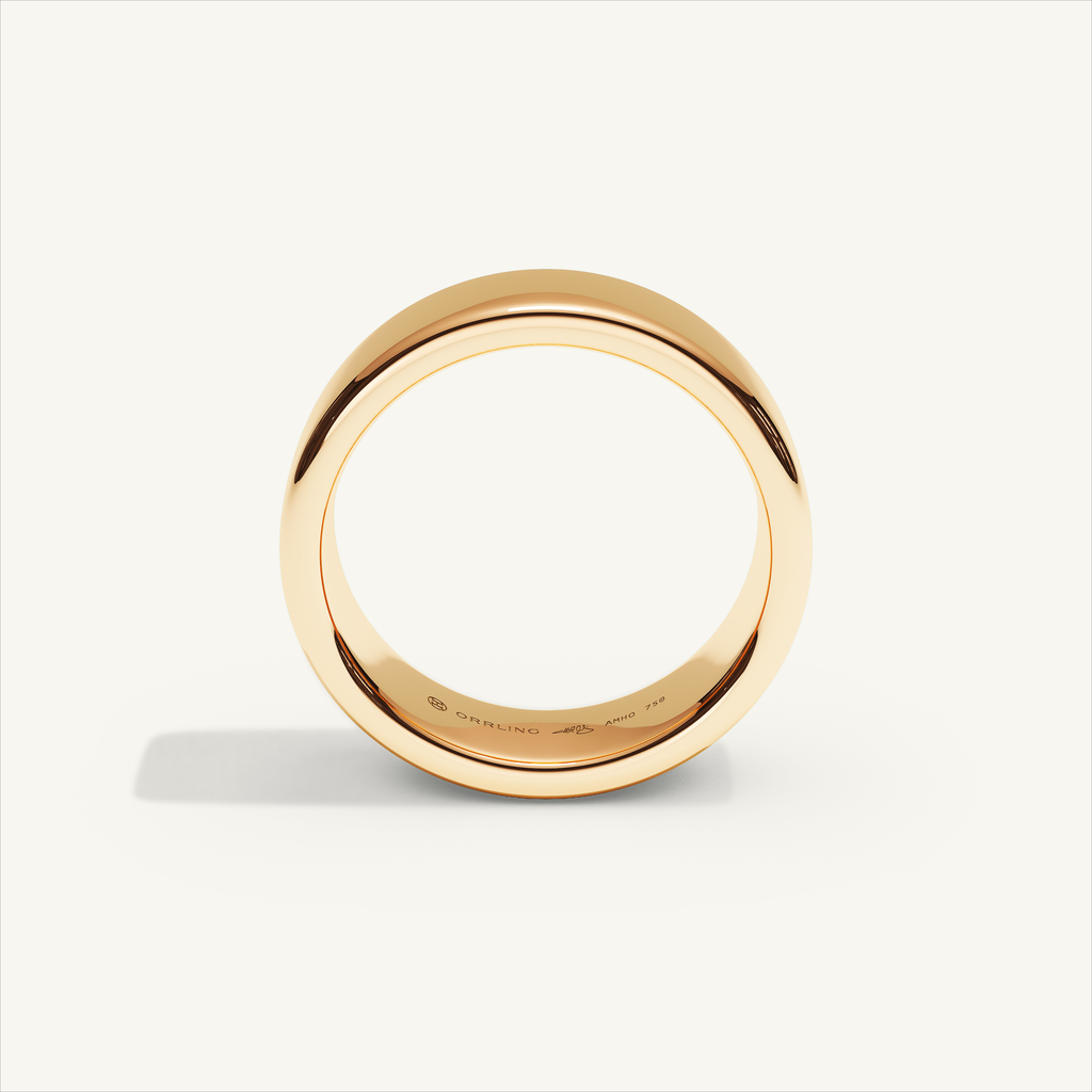 BASTION 6 mm — 18K rose gold plain wedding band, product view 2