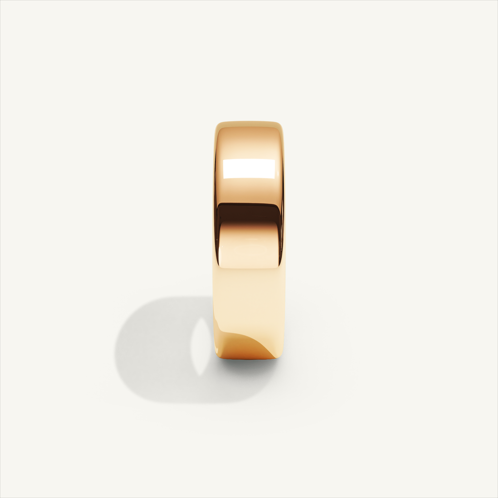 BASTION 6 mm — 18K rose gold plain wedding band, product view 3