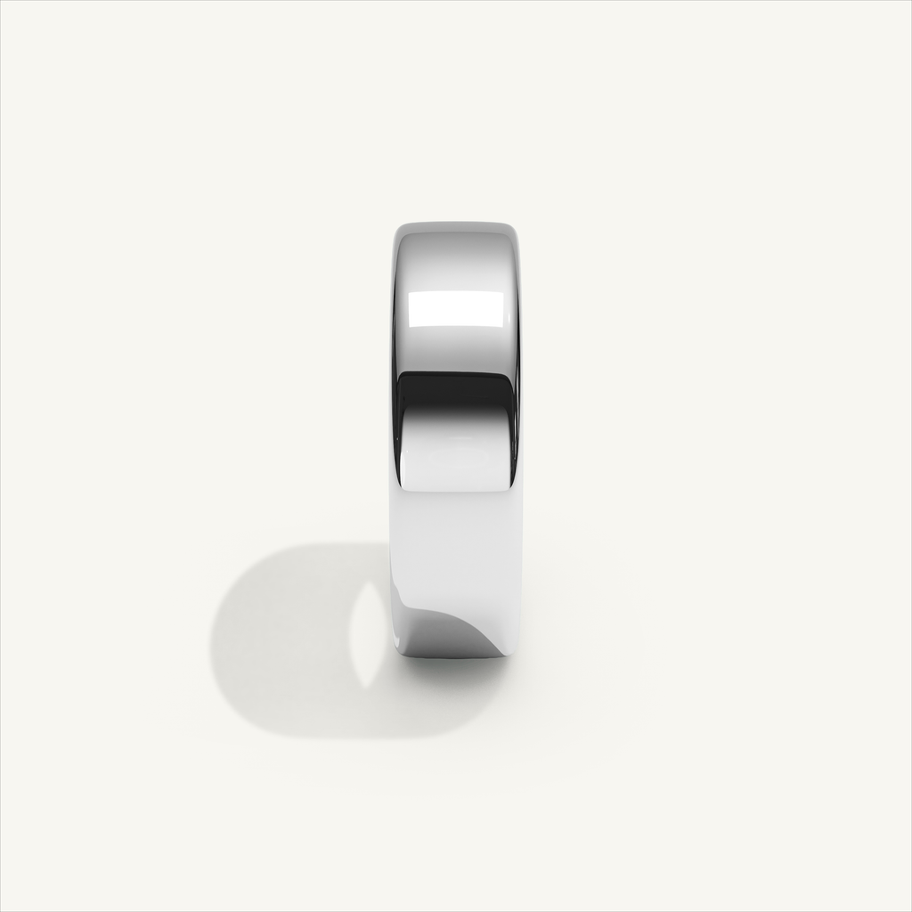 BASTION 6 mm — 18K white gold plain wedding band, product view 3