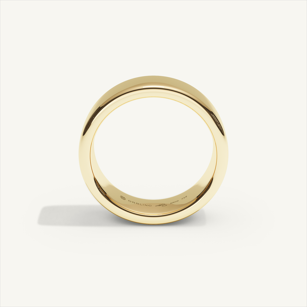 BASTION 6 mm — 18K yellow gold plain wedding band, product view 2