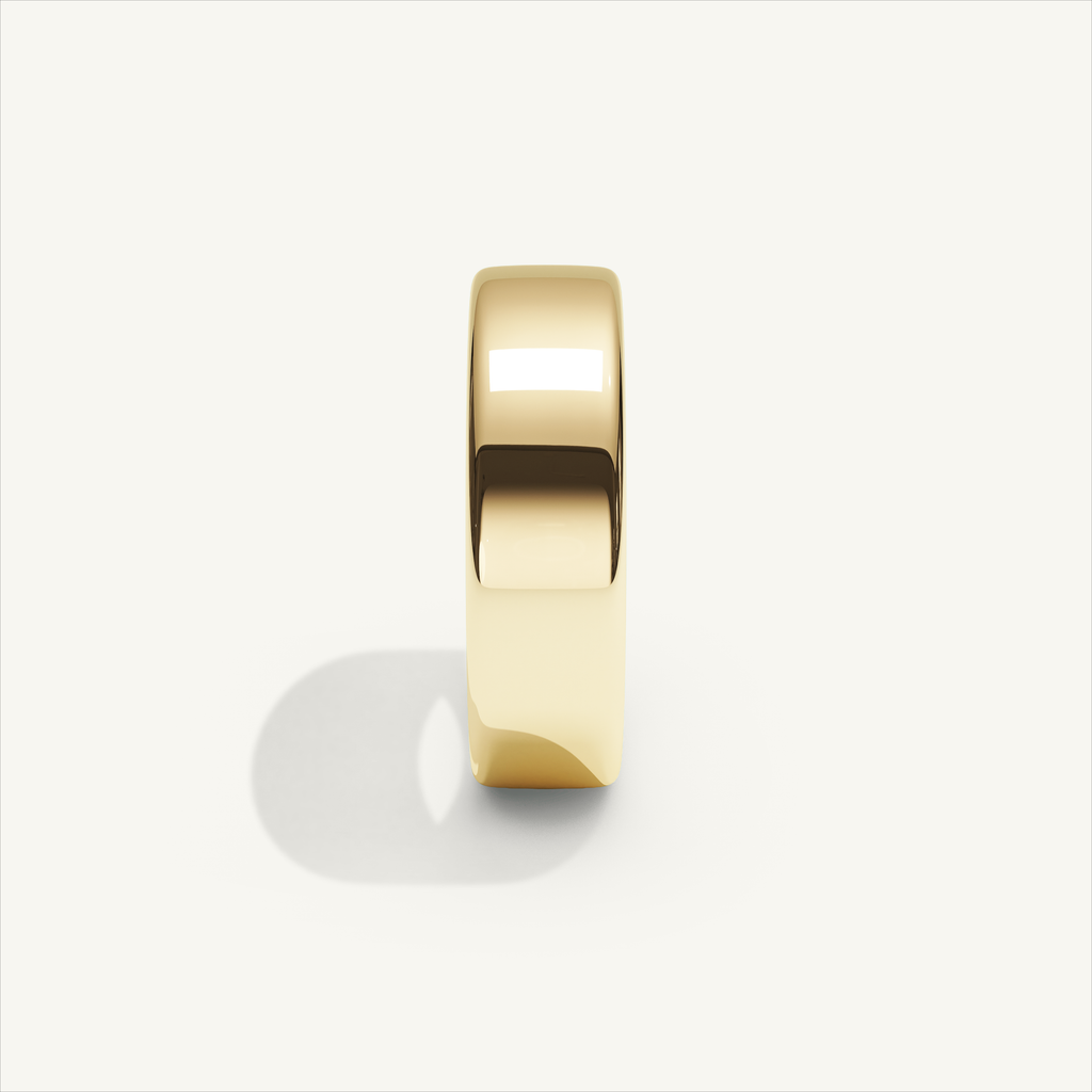 BASTION 6 mm — 18K yellow gold plain wedding band, product view 3