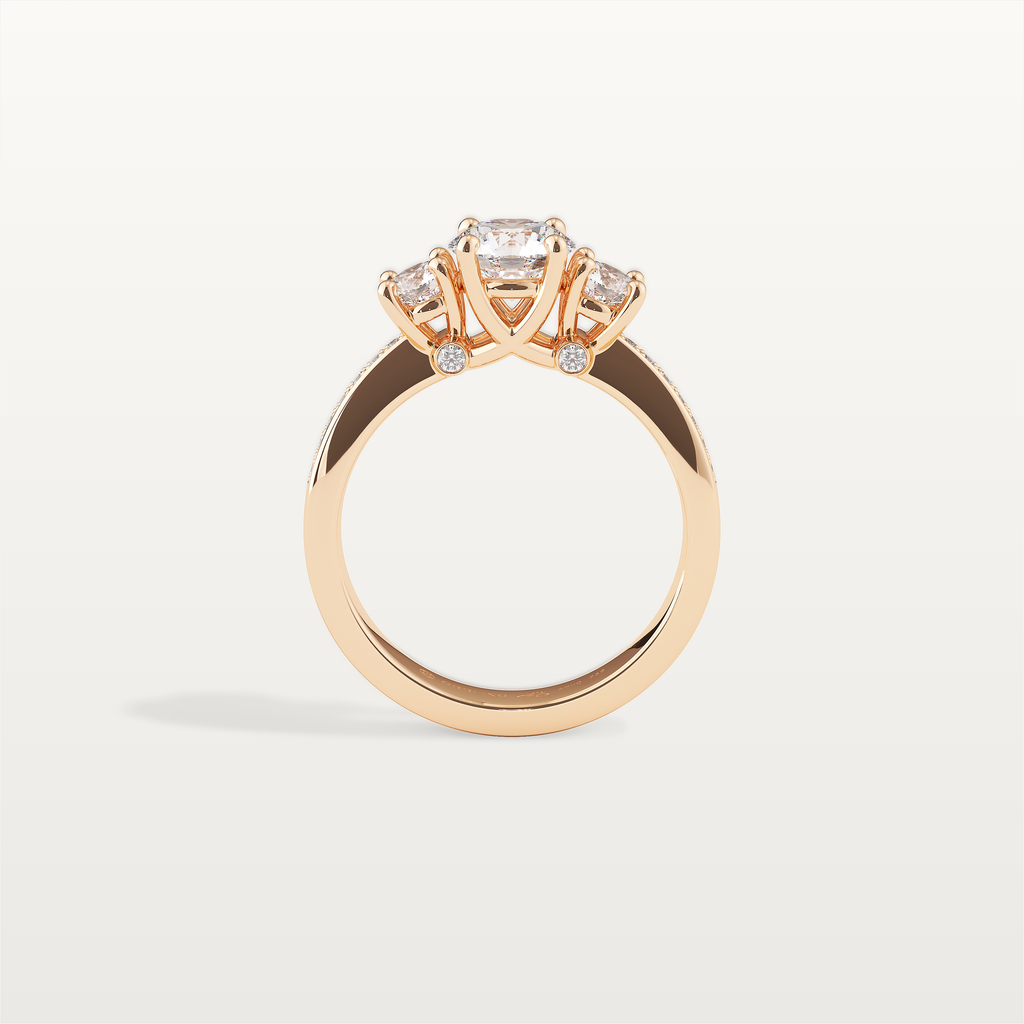 BEATRIX Trilogy Ring in 18K rose gold – setting profile