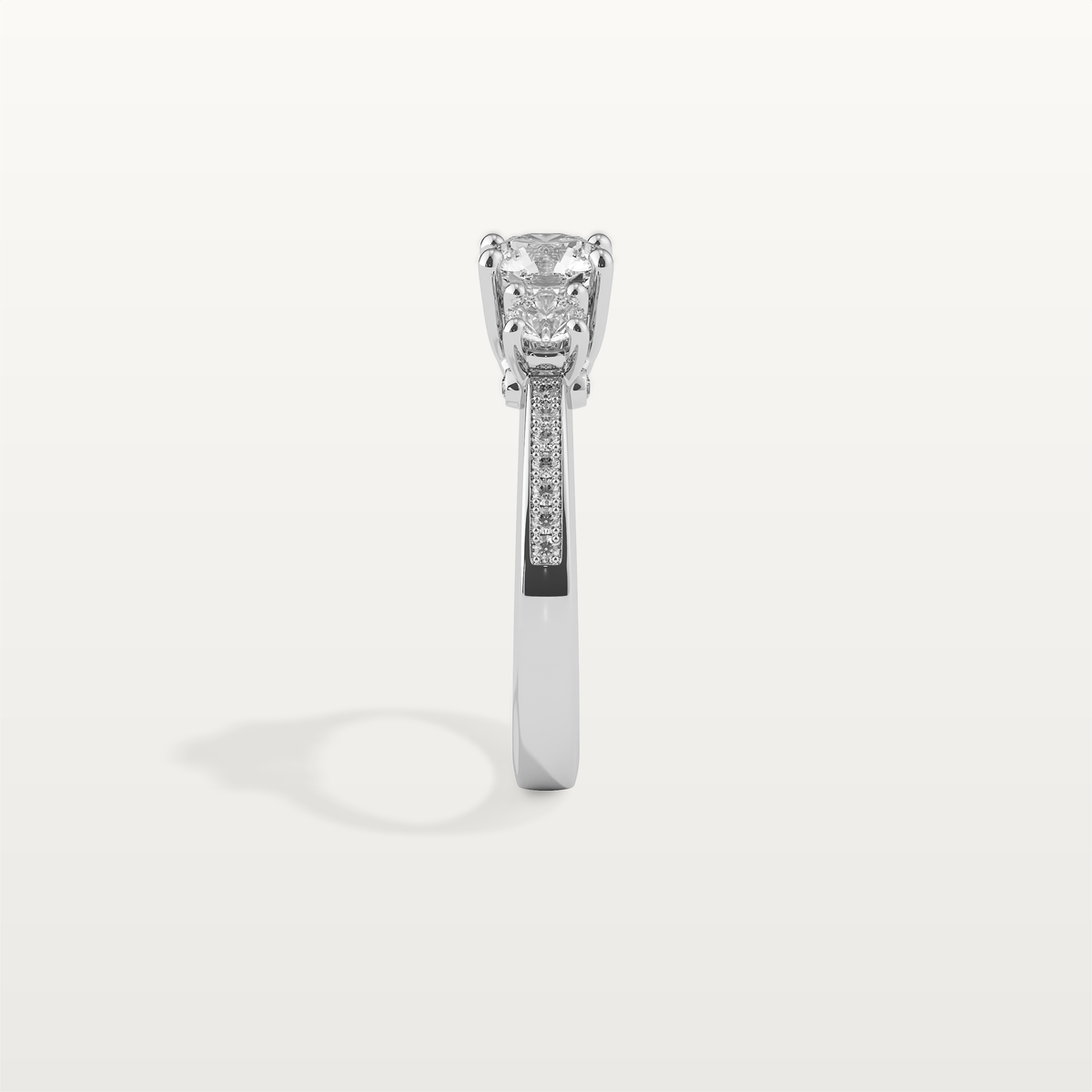 BEATRIX Trilogy Ring in 18K white gold – side view