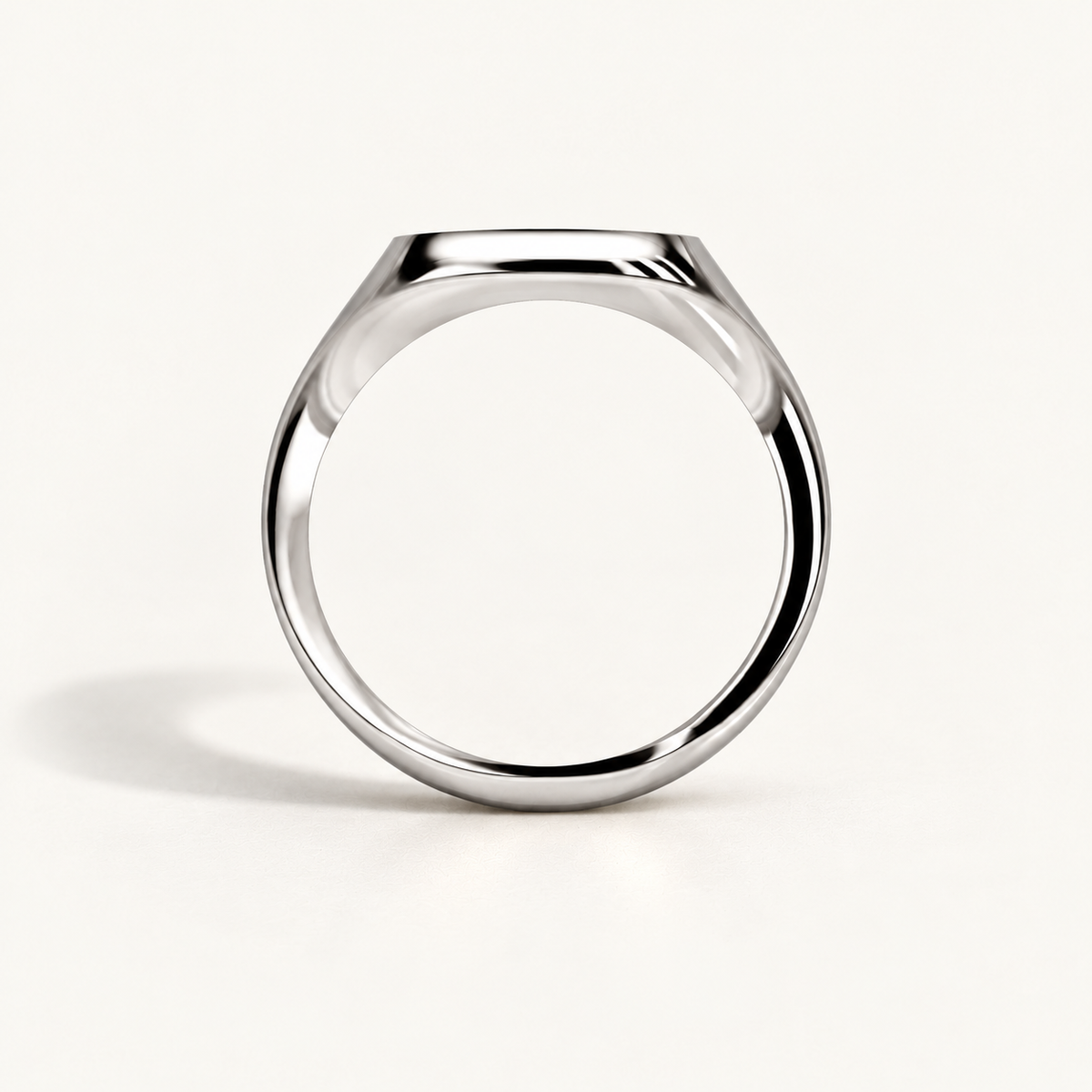 Cusion Void Ring – 18K white gold – profile view
