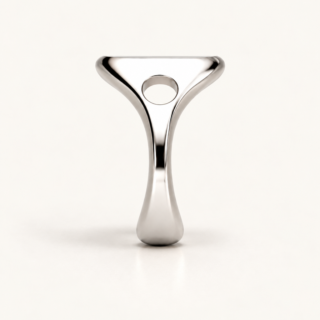 Cusion Void Ring – 18K white gold – side view