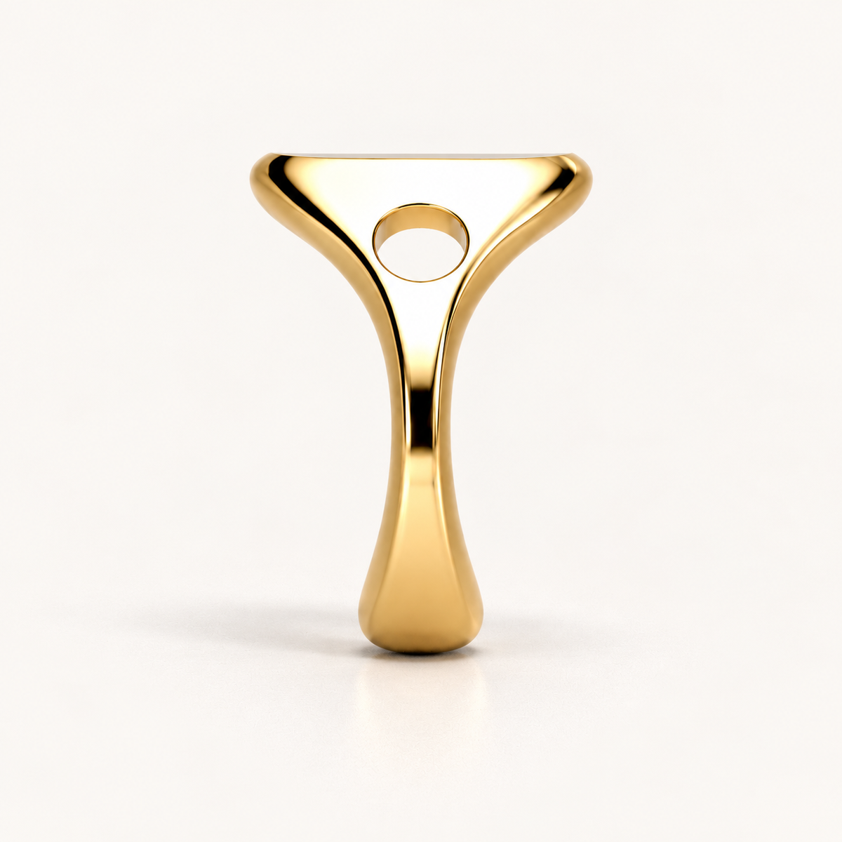 Cusion Void Ring – 18K yellow gold – side view