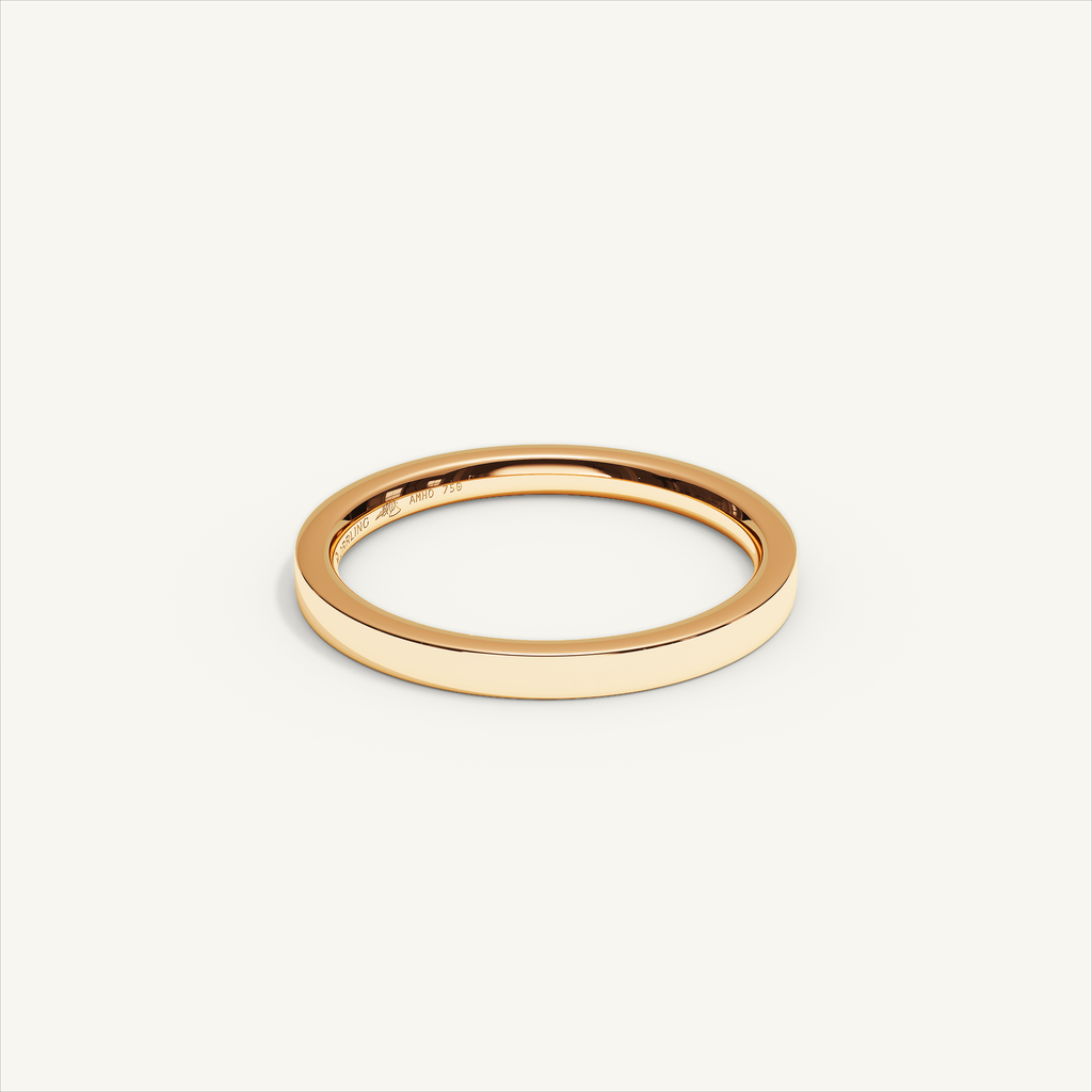 ECHELON 2 mm — 18K rose gold plain wedding band, product view 1