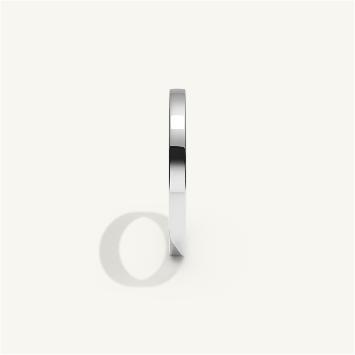 ECHELON 2 mm — 18K white gold plain wedding band, product view 3