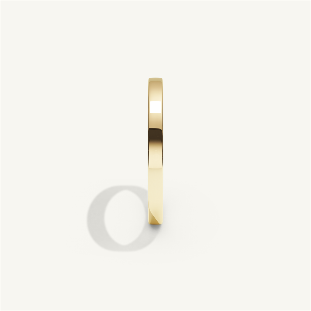 ECHELON 2 mm — 18K yellow gold plain wedding band, product view 3
