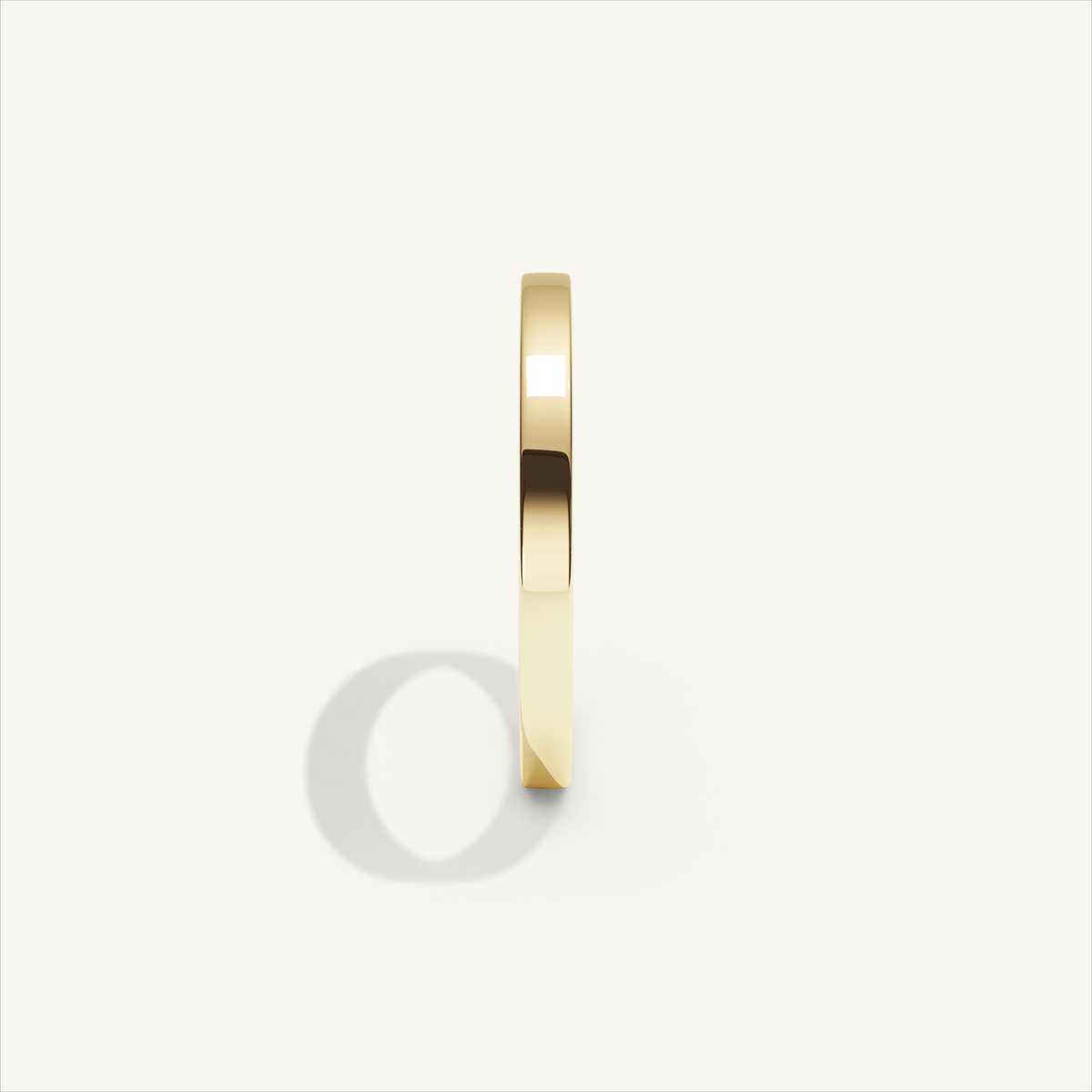 ECHELON 2 mm — 18K yellow gold plain wedding band, product view 3