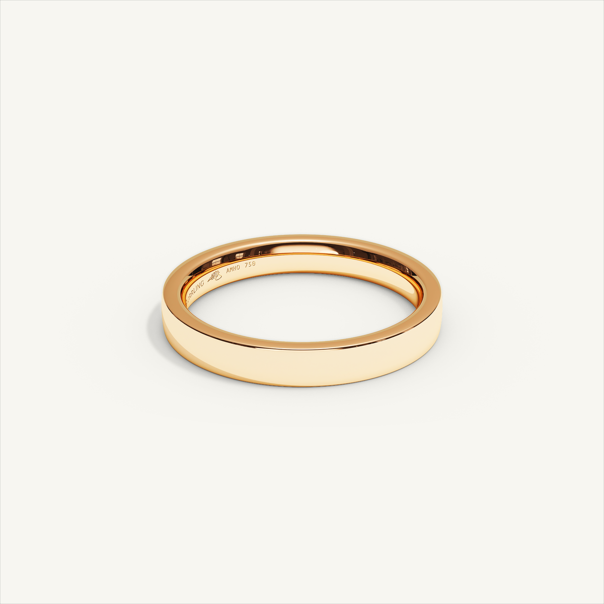 ECHELON 3 mm — 18K rose gold plain wedding band, product view 1