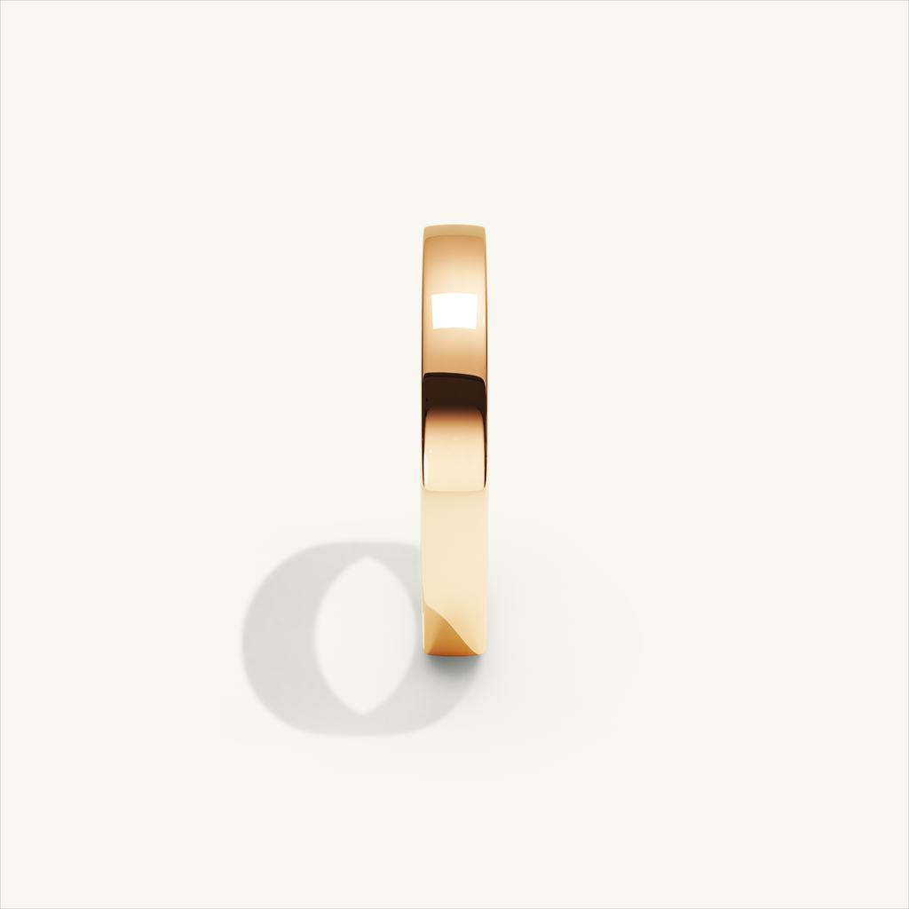 ECHELON 3 mm — 18K rose gold plain wedding band, product view 3