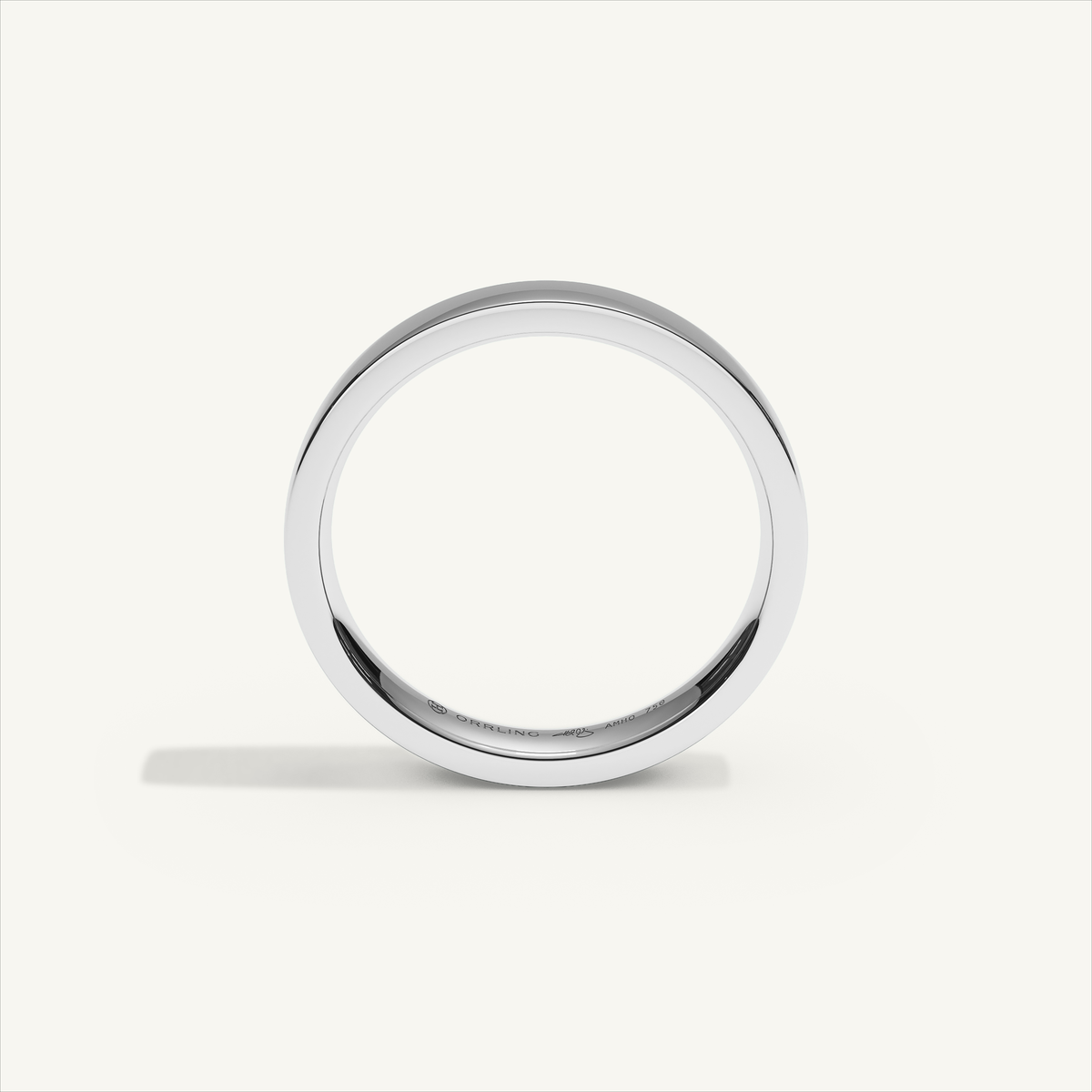 ECHELON 3 mm — 18K white gold plain wedding band, product view 2