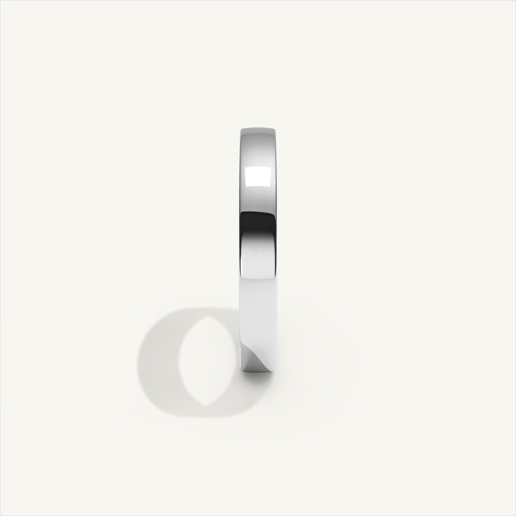 ECHELON 3 mm — 18K white gold plain wedding band, product view 3